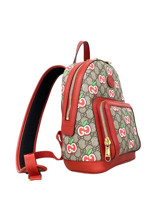 Gucci Backpack GG Supreme Beige Red Gold main image 9